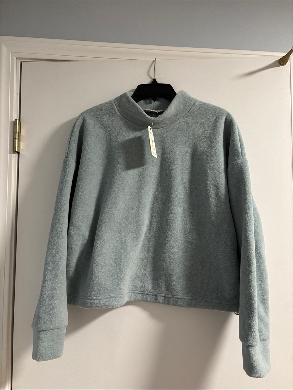 Hippie Rose Light Blue Crewneck Fleece Top NWT
